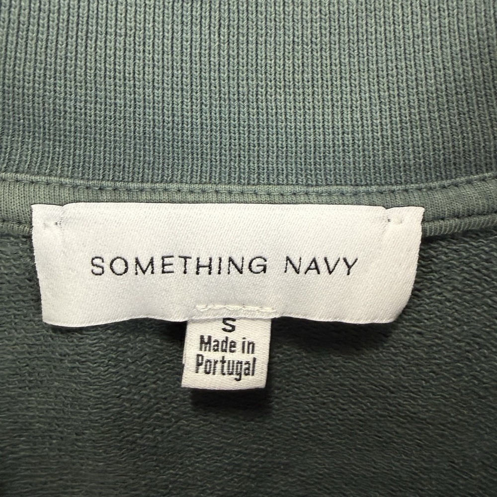 Something Navy Ruched Sweatshirt Dress Mini Bubble Hem Green Size S - Picture 5 of 6